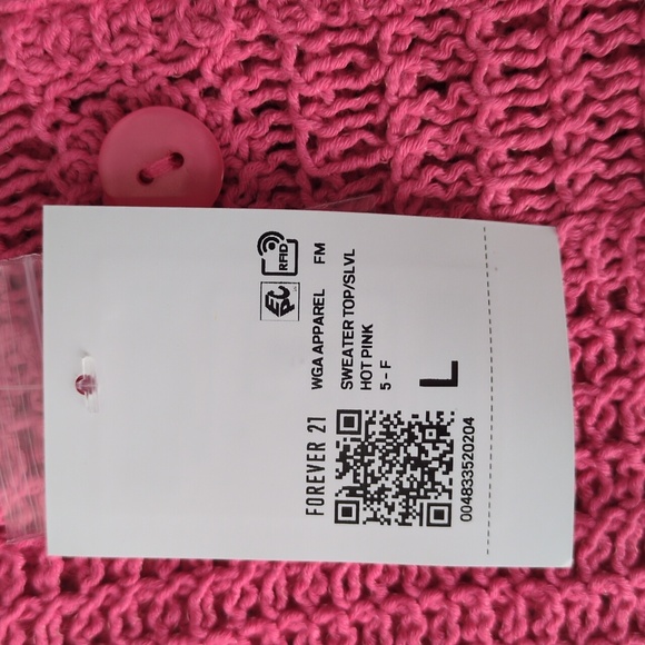 Forever‎ 21 Hot Pink Barbiecore Knit Cropped Tank Top Size L - Picture 4 of 7